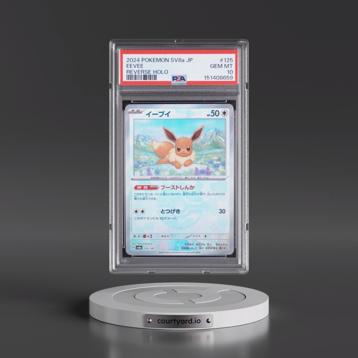 2024 Pokémon Sv8a-Terastal Fest EX #125 Eevee - Reverse Holo (PSA 10 GEM MINT)