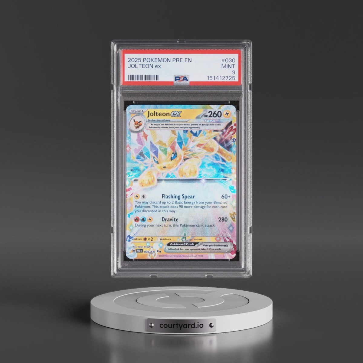2025 Pokémon Pre EN-Prismatic Evolutions #030 Jolteon EX - Holo (PSA 9 MINT)