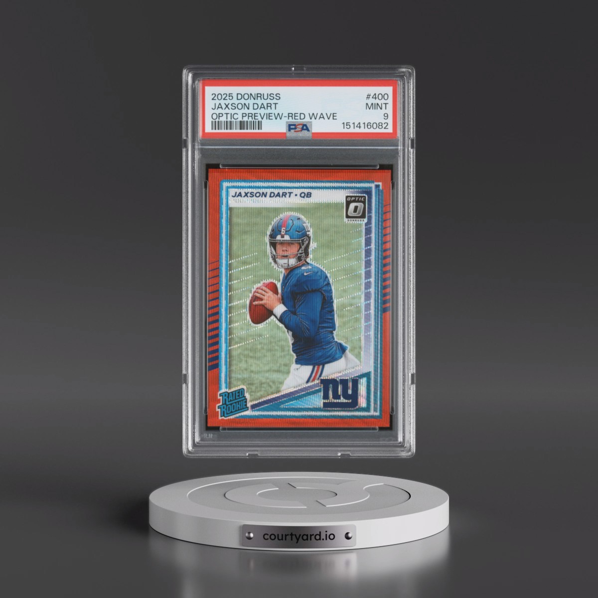 2025 Panini Donruss Jaxson Dart - Optic Preview-Red Wave #400 PSA 9