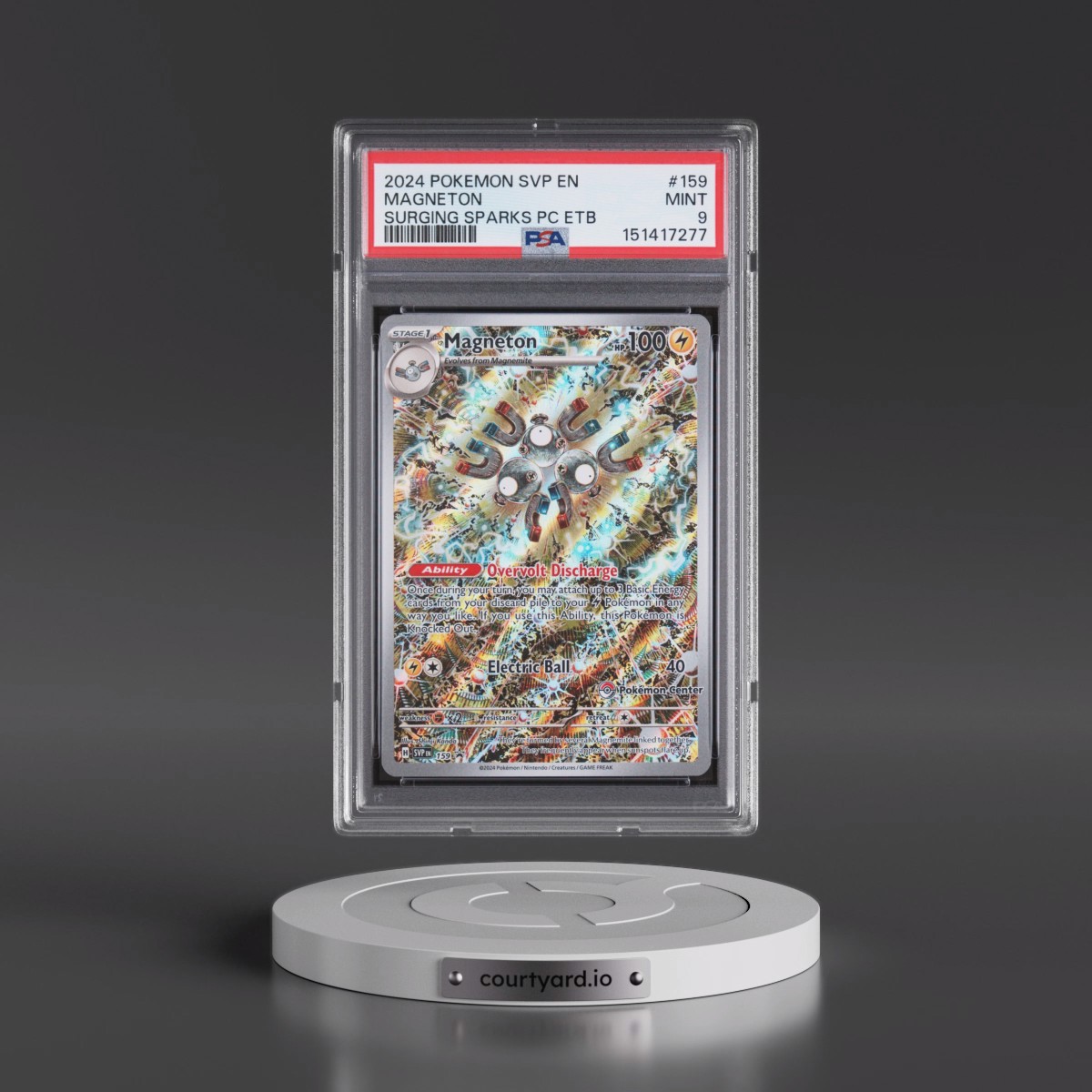 2024 Pokémon Svp EN-SV Black Star Promo #159 Magneton - Surging Sparks Pokemon Center Elite Trainer Box (PSA 9 MINT)