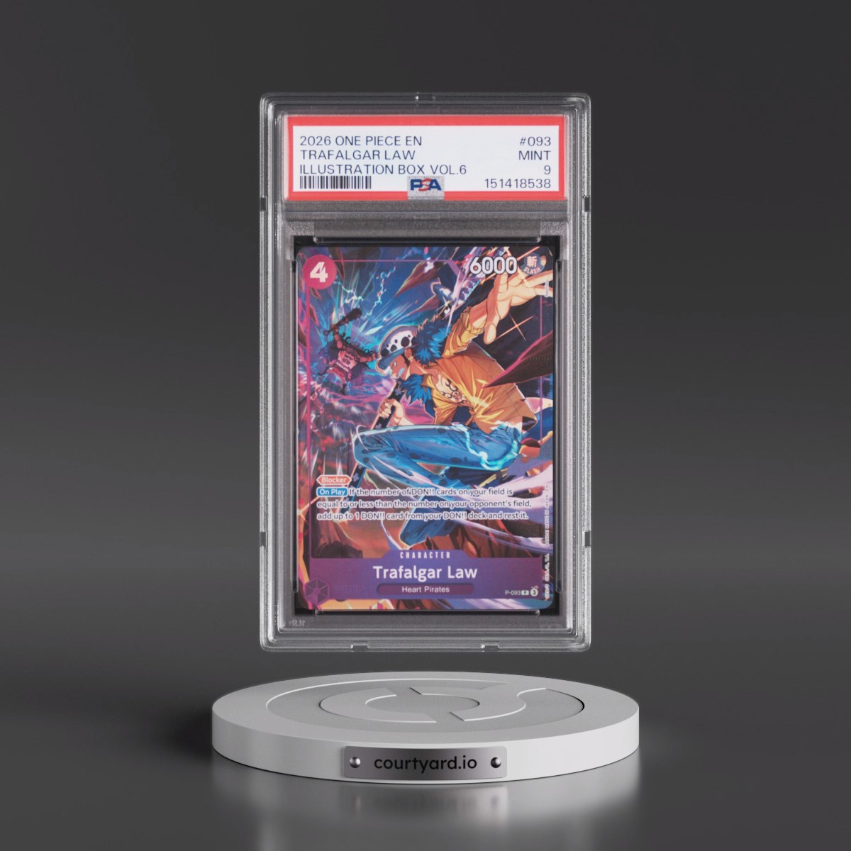 2026 One Piece Promos #093 Trafalgar Law - Illustration Box Vol.6 (PSA 9 MINT)