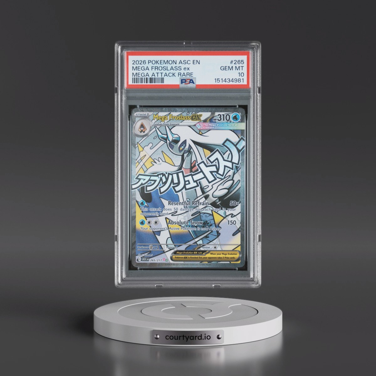 2026 Pokémon Asc EN-Ascended Heroes #265 Mega Froslass EX - Holo Mega Attack Rare (PSA 10 GEM MINT)