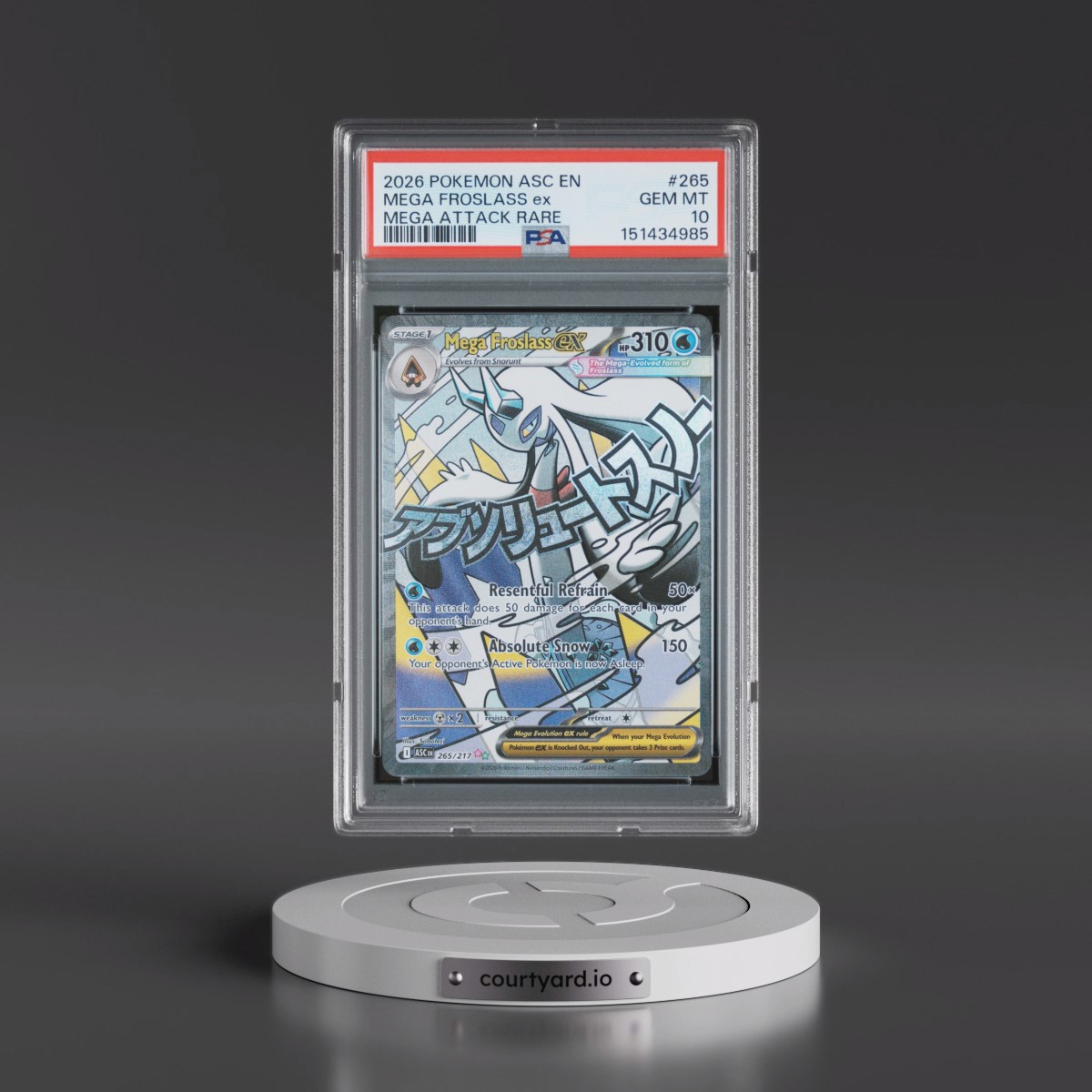 2026 Pokémon Asc EN-Ascended Heroes #265 Mega Froslass EX - Holo Mega Attack Rare (PSA 10 GEM MINT)