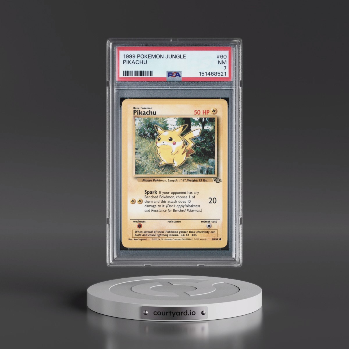 1999 Pokémon Jungle #60 Pikachu (PSA 7 NM)