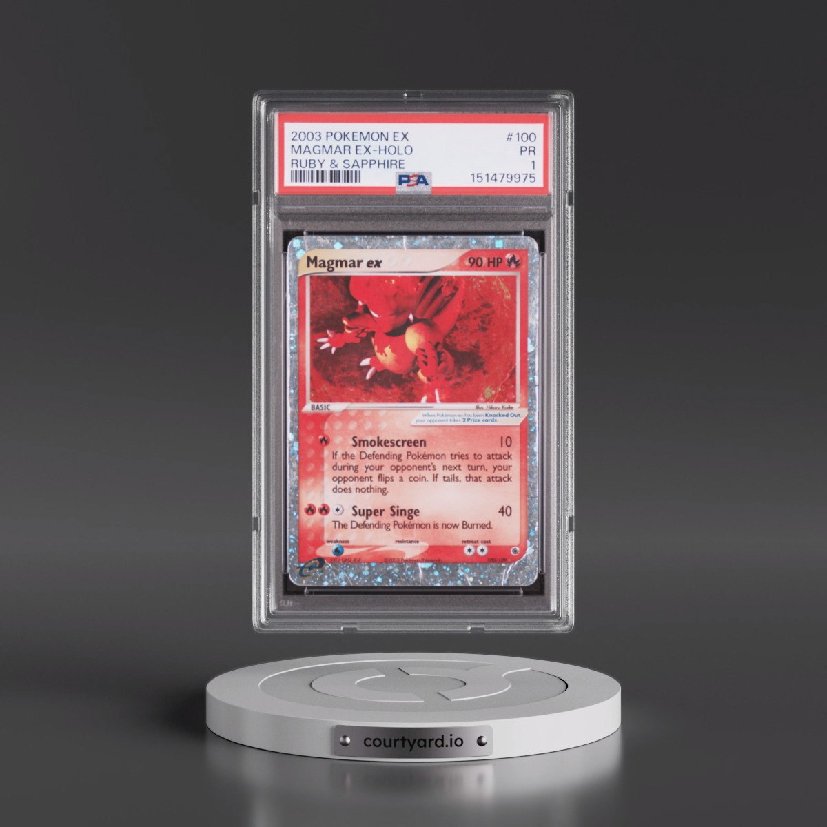 2003 Pokémon EX Ruby & Sapphire #100 Magmar EX - Holo Holo (PSA 1 PR)