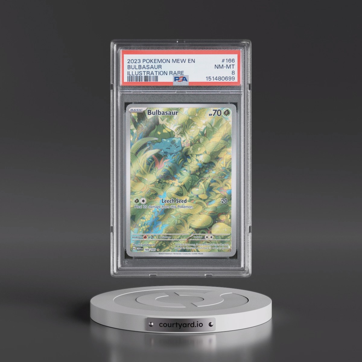 2023 Pokémon Mew EN-151 #166 Bulbasaur - Illustration Rare (PSA 8 NM-MT)