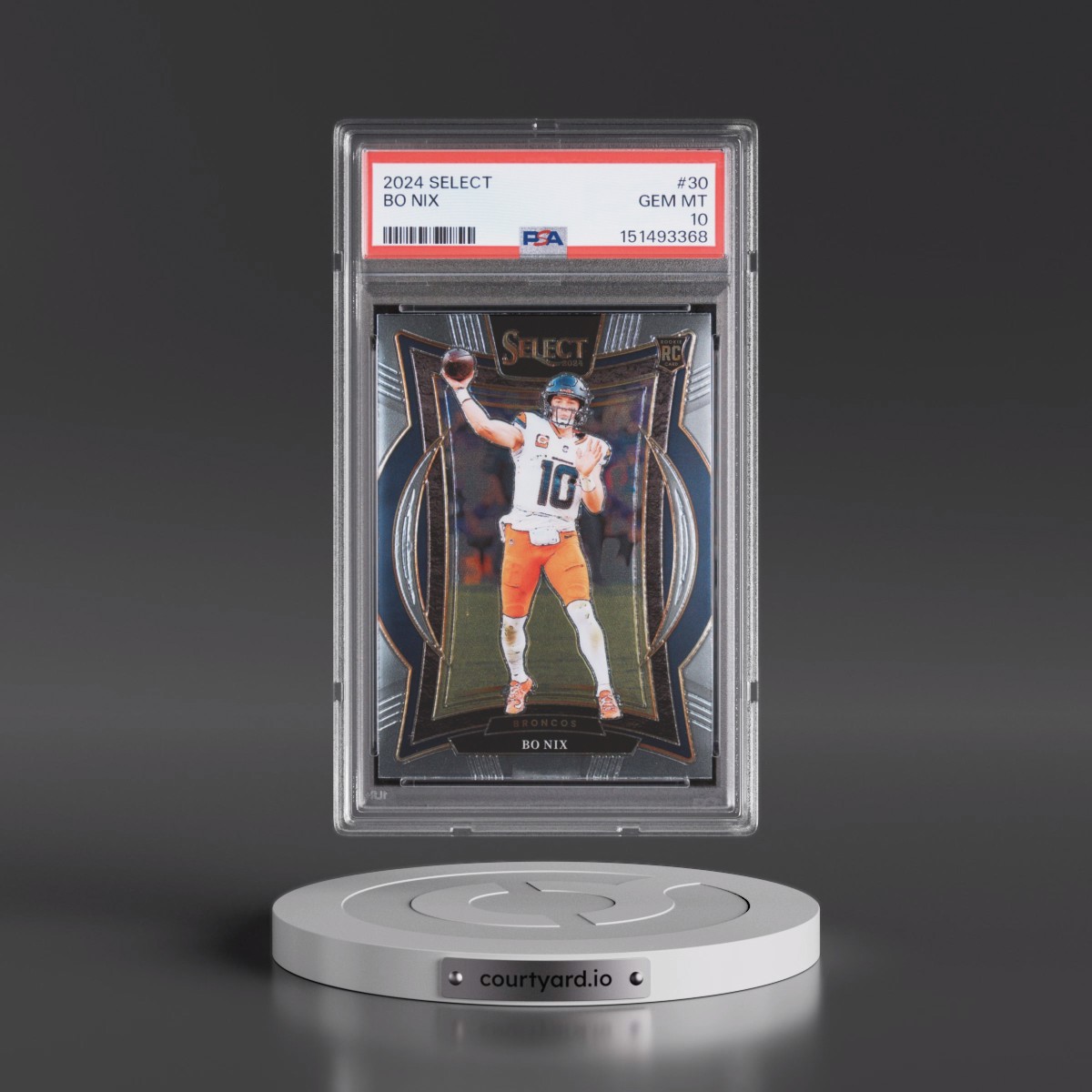 2024 Panini Select #30 Bo Nix (PSA 10 GEM MINT)