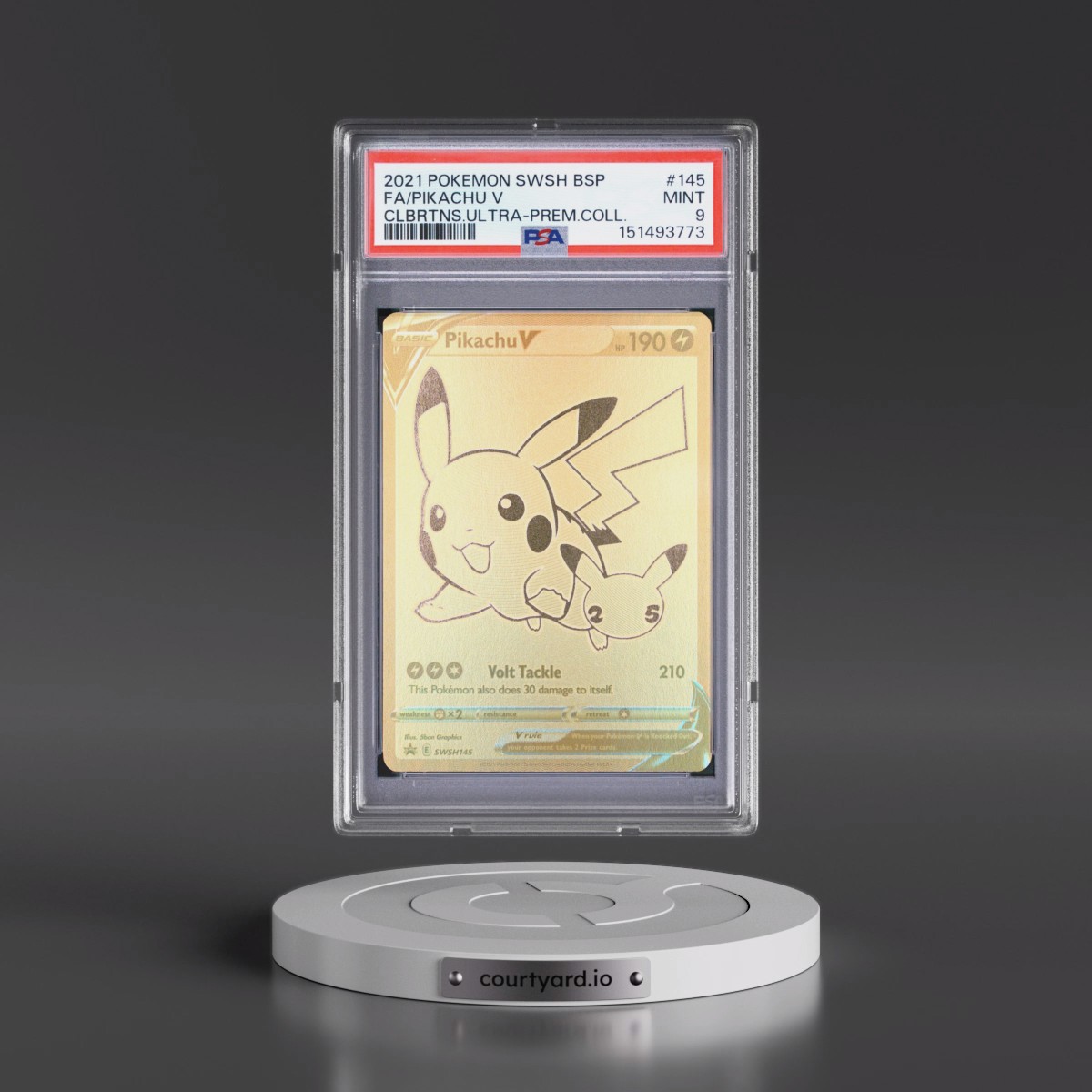 2021 Pokémon Swsh Black Star Promo #145 Pikachu V - Holo Full Art Celebrations Ultra-Premium Collection (PSA 9 MINT)