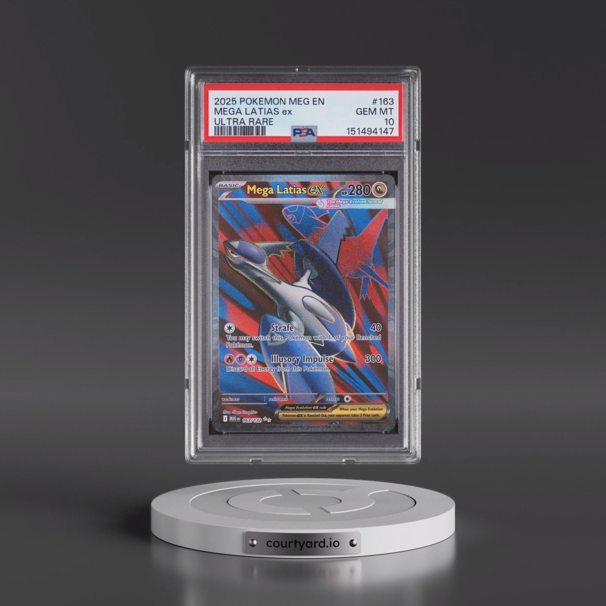 2025 Pokémon Meg EN-Mega Evolution #163 Mega Latias EX - Holo Ultra Rare (PSA 10 GEM MINT)