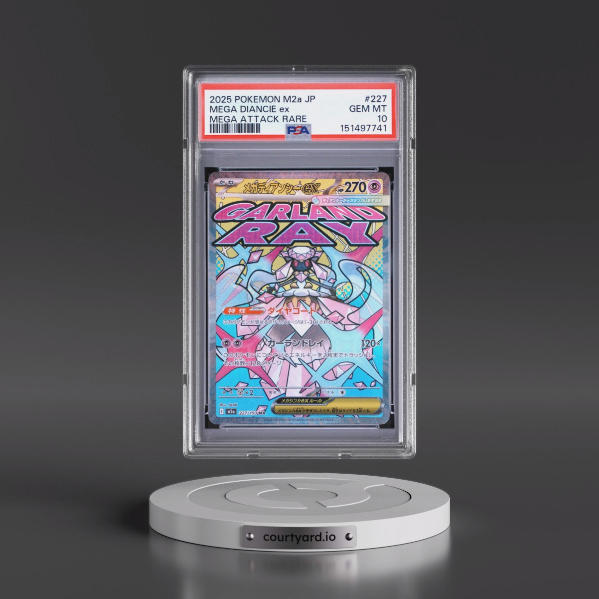 2025 Pokémon M2a-Mega Dream EX #227 Mega Diancie EX - Holo Mega Attack Rare (PSA 10 GEM MINT)