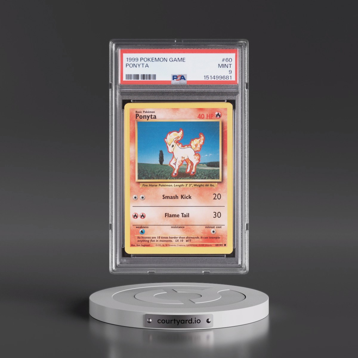 1999 Pokémon Game #60 Ponyta (PSA 9 MINT)