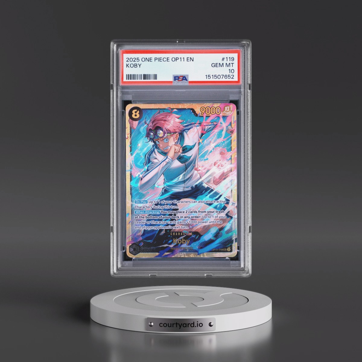 2025 One Piece OP11-A Fist of Divine Speed #119 Koby (PSA 10 GEM MINT)