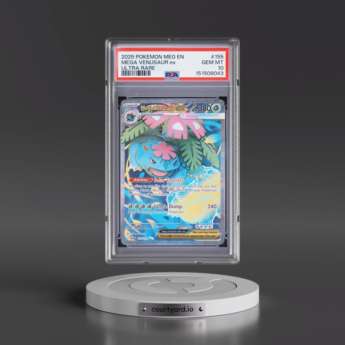 2025 Pokémon Meg EN-Mega Evolution #155 Mega Venusaur EX - Holo Ultra Rare (PSA 10 GEM MINT)