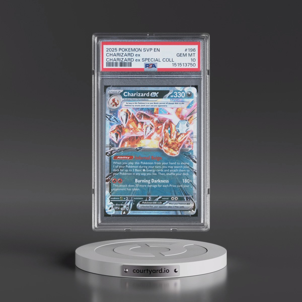 2025 Pokémon Svp EN-SV Black Star Promo #196 Charizard EX - Holo Charizard EX Special Collection (PSA 10 GEM MINT)