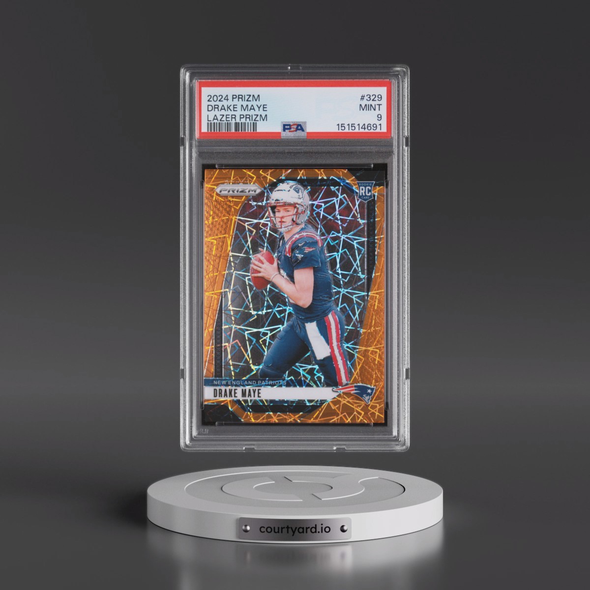2024 Panini Prizm #329 Drake Maye - Lazer Prizm (PSA 9 MINT)