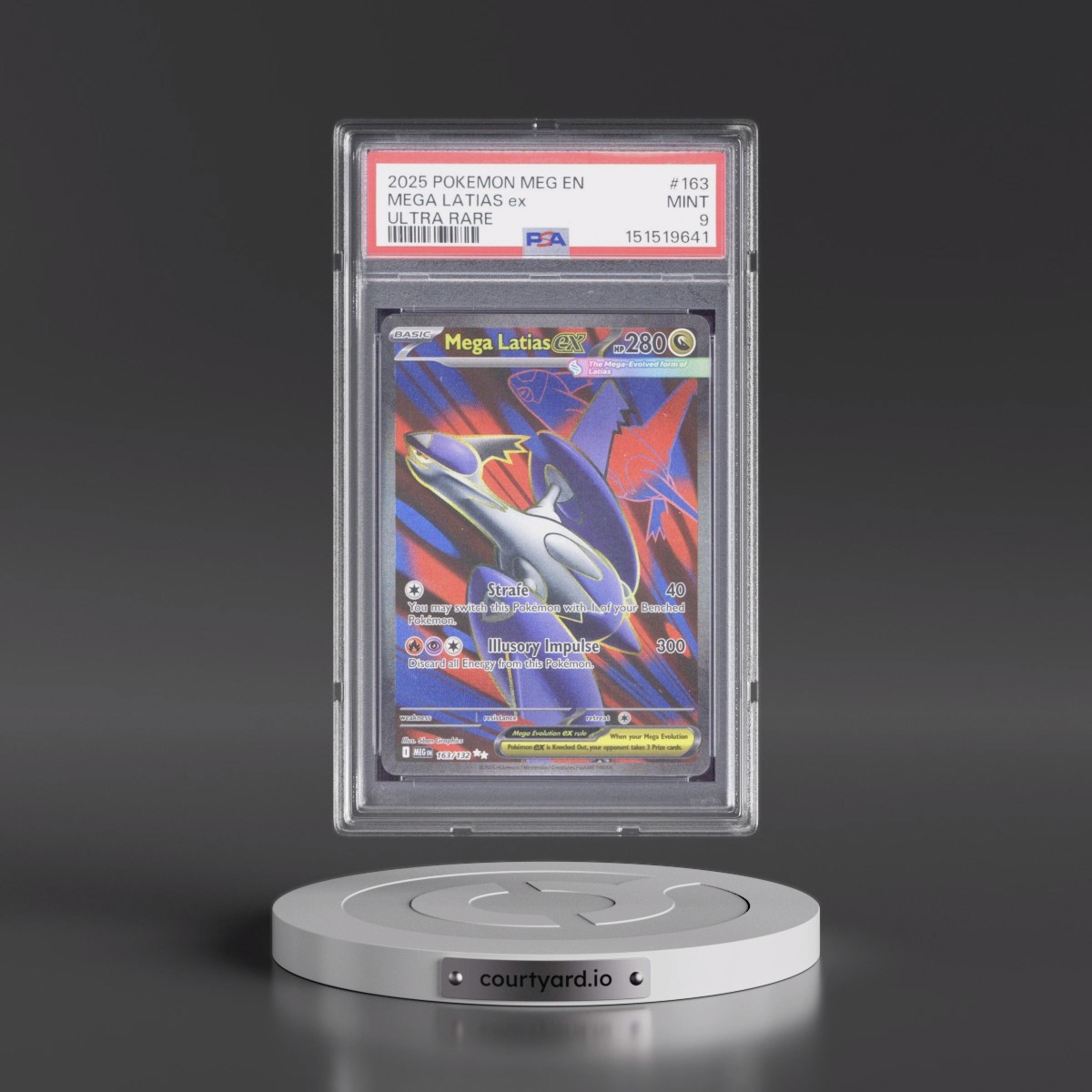 2025 Pokémon Meg EN-Mega Evolution #163 Mega Latias EX - Holo Ultra Rare (PSA 9 MINT)