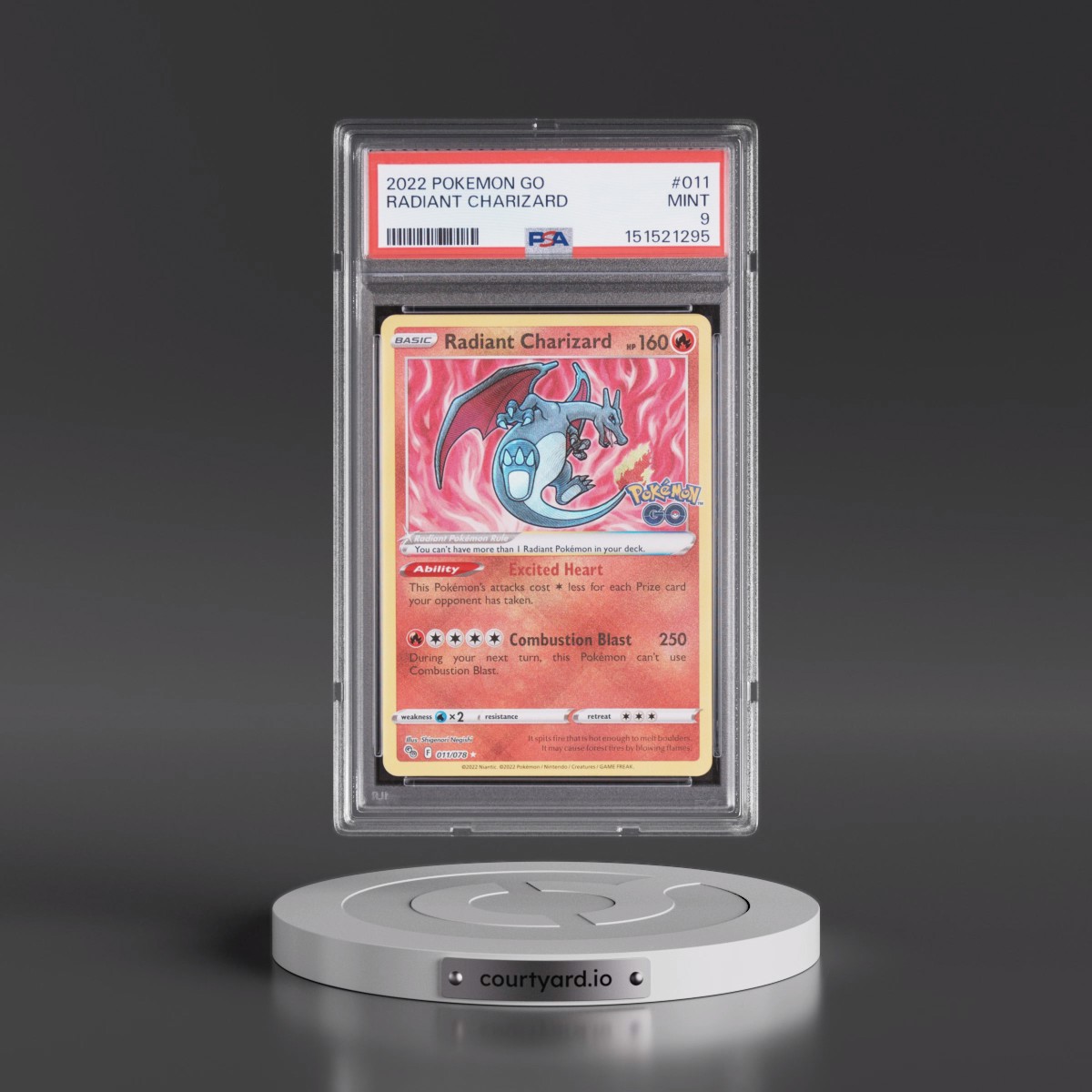 2022 Pokémon Go #011 Radiant Charizard - Holo (PSA 9 MINT)