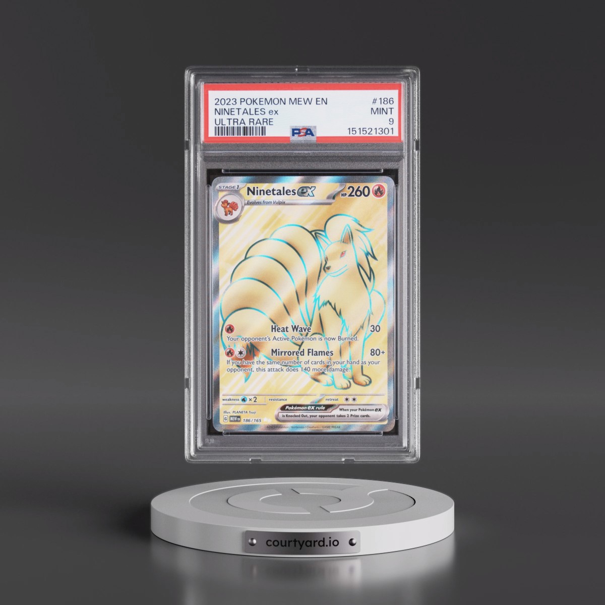 2023 Pokémon Mew EN-151 #186 Ninetales EX - Holo Ultra Rare (PSA 9 MINT)