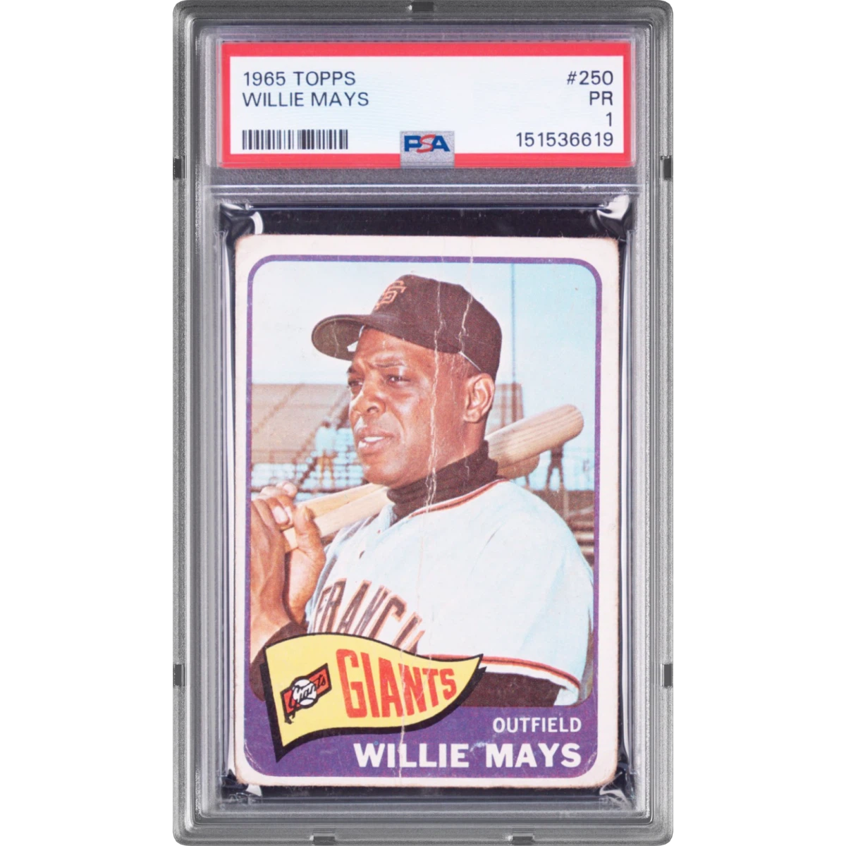 1965 Topps #250 Willie Mays (PSA 1 PR)