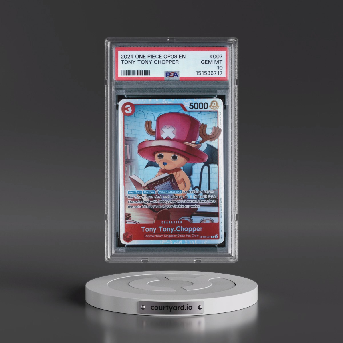 2024 One Piece OP08-Two Legends #007 Tony Tony Chopper (PSA 10 GEM MINT)