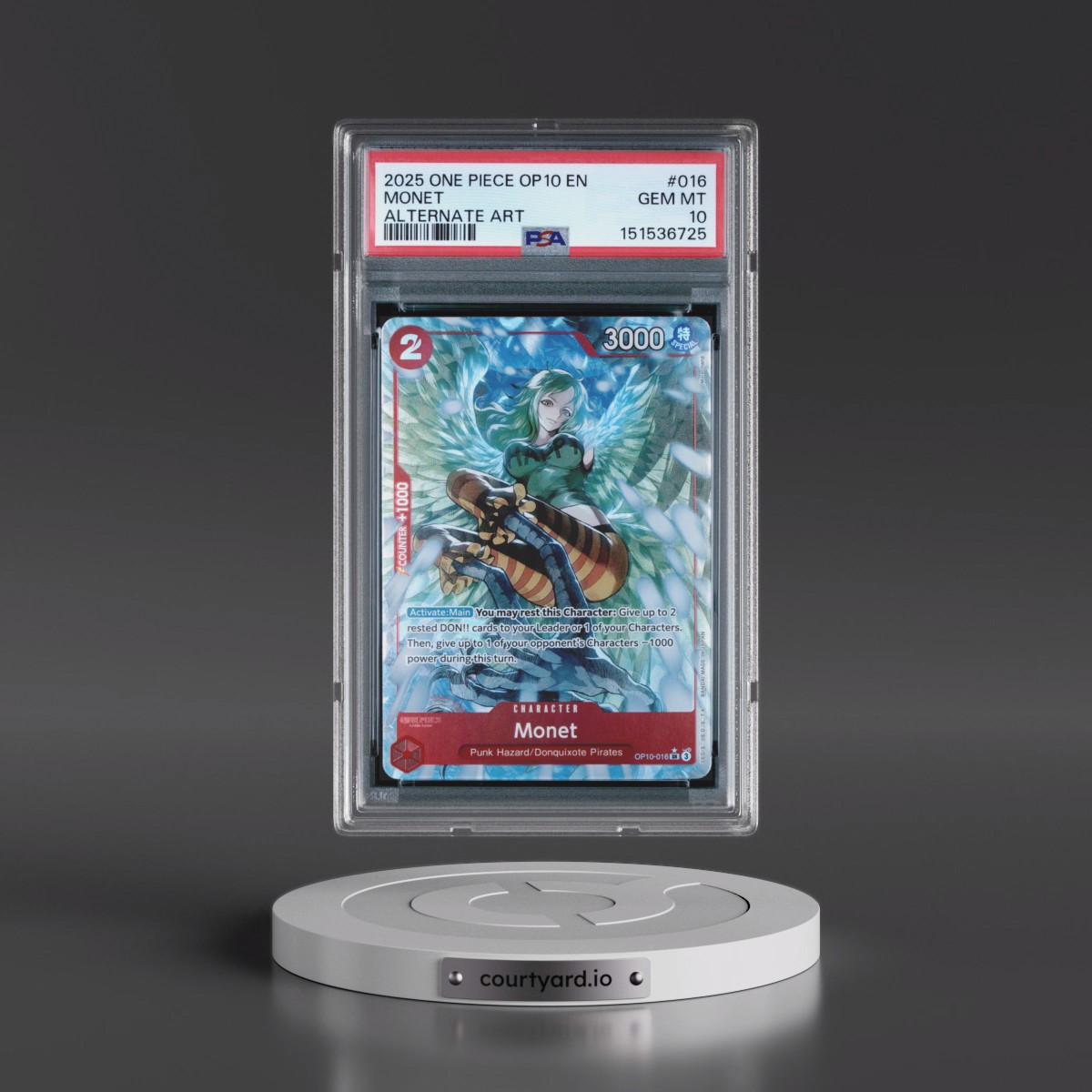 2025 One Piece OP10-Royal Blood #016 Monet - Alternate Art (PSA 10 GEM MINT)