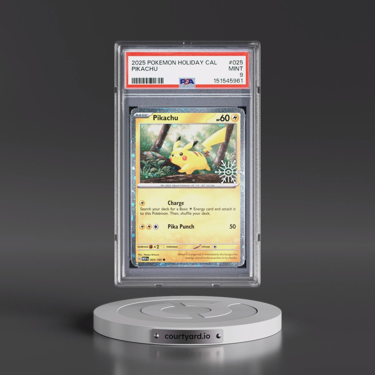 2025 Pokémon Holiday Calendar #025 Pikachu (PSA 9 MINT)