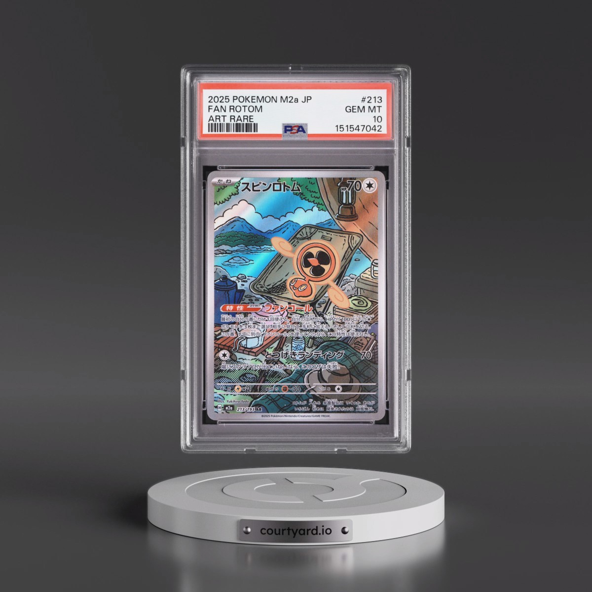 2025 Pokémon M2a-Mega Dream EX #213 Fan Rotom - Art Rare (PSA 10 GEM MINT)