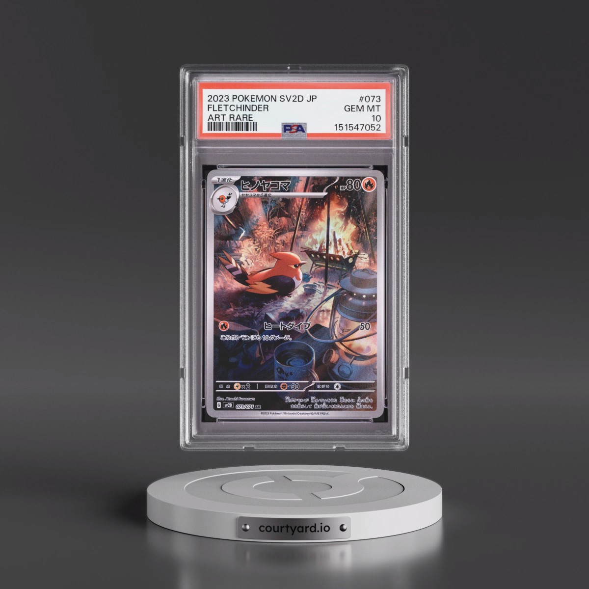 2023 Pokémon Sv2d-Clay Burst #073 Fletchinder - Art Rare (PSA 10 GEM MINT)