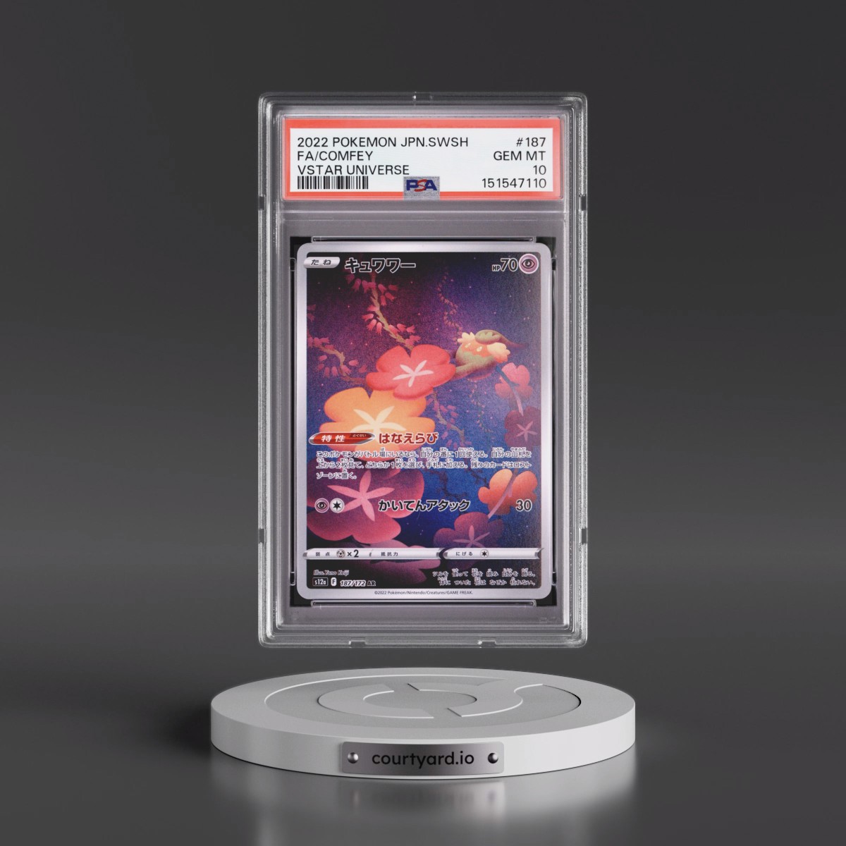 2022 Pokémon Sword & Shield Vstar Universe #187 Comfey - Full Art (PSA 10 GEM MINT)