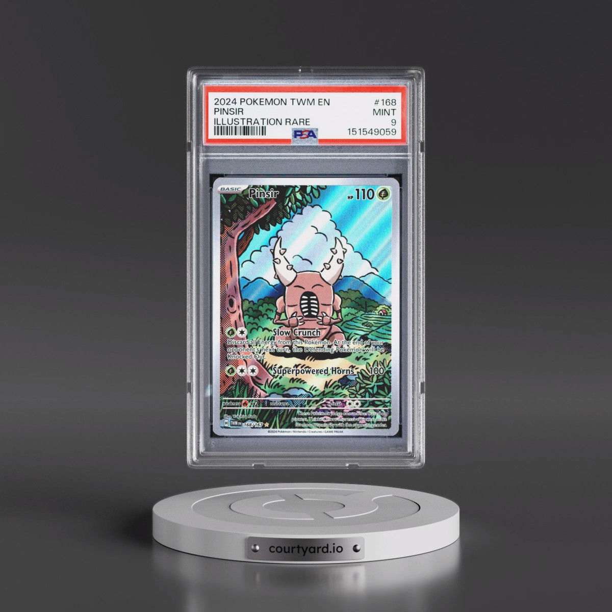 2024 Pokémon Twm EN-Twilight Masquerade #168 Pinsir - Illustration Rare (PSA 9 MINT)