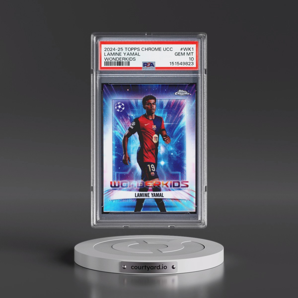 2024 Topps Chrome UEFA Club Competitions Wonderkids Lamine Yamal #WK1 PSA 10