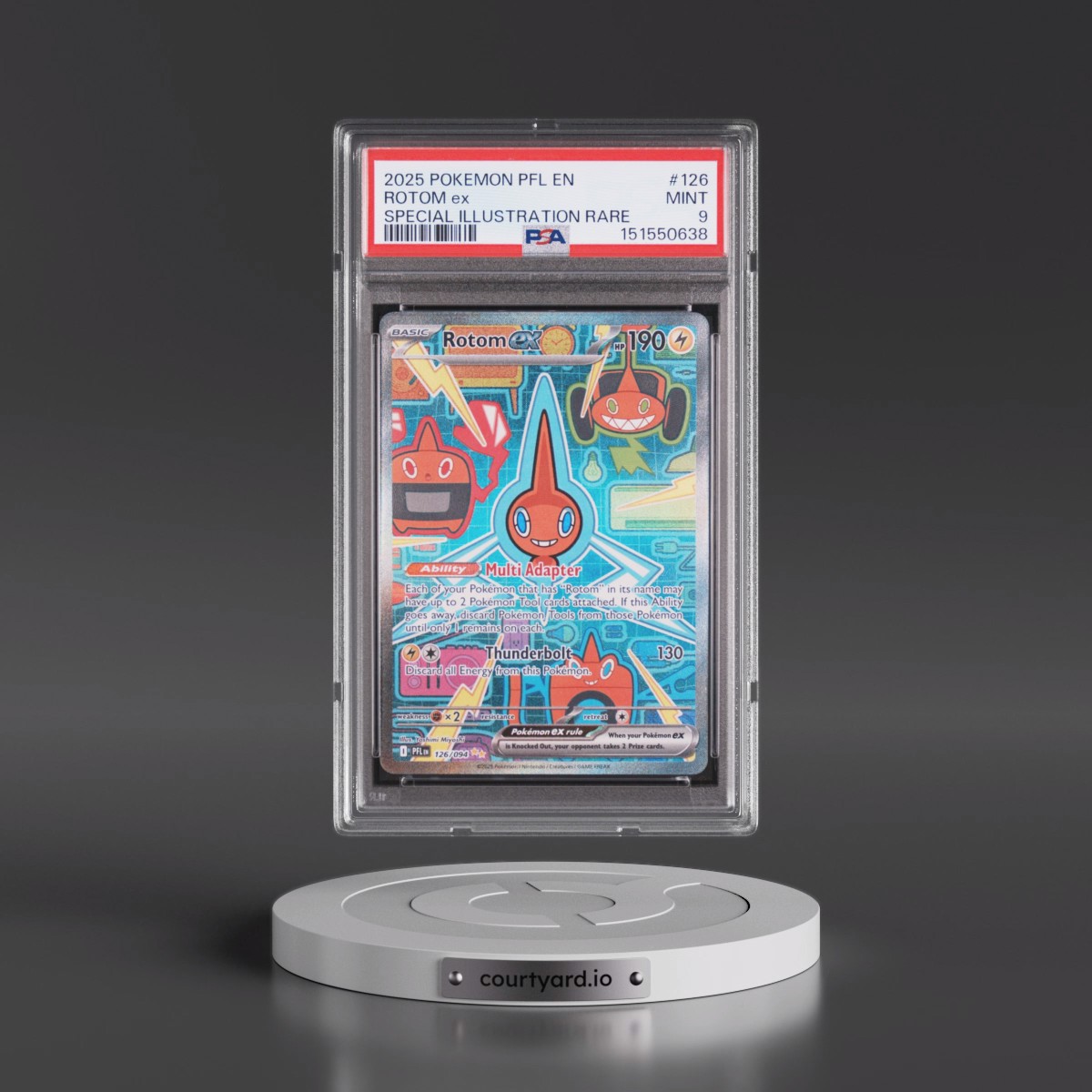 2025 Pokémon Pfl EN-Phantasmal Flames #126 Rotom EX - Holo Special Illustration Rare (PSA 9 MINT)