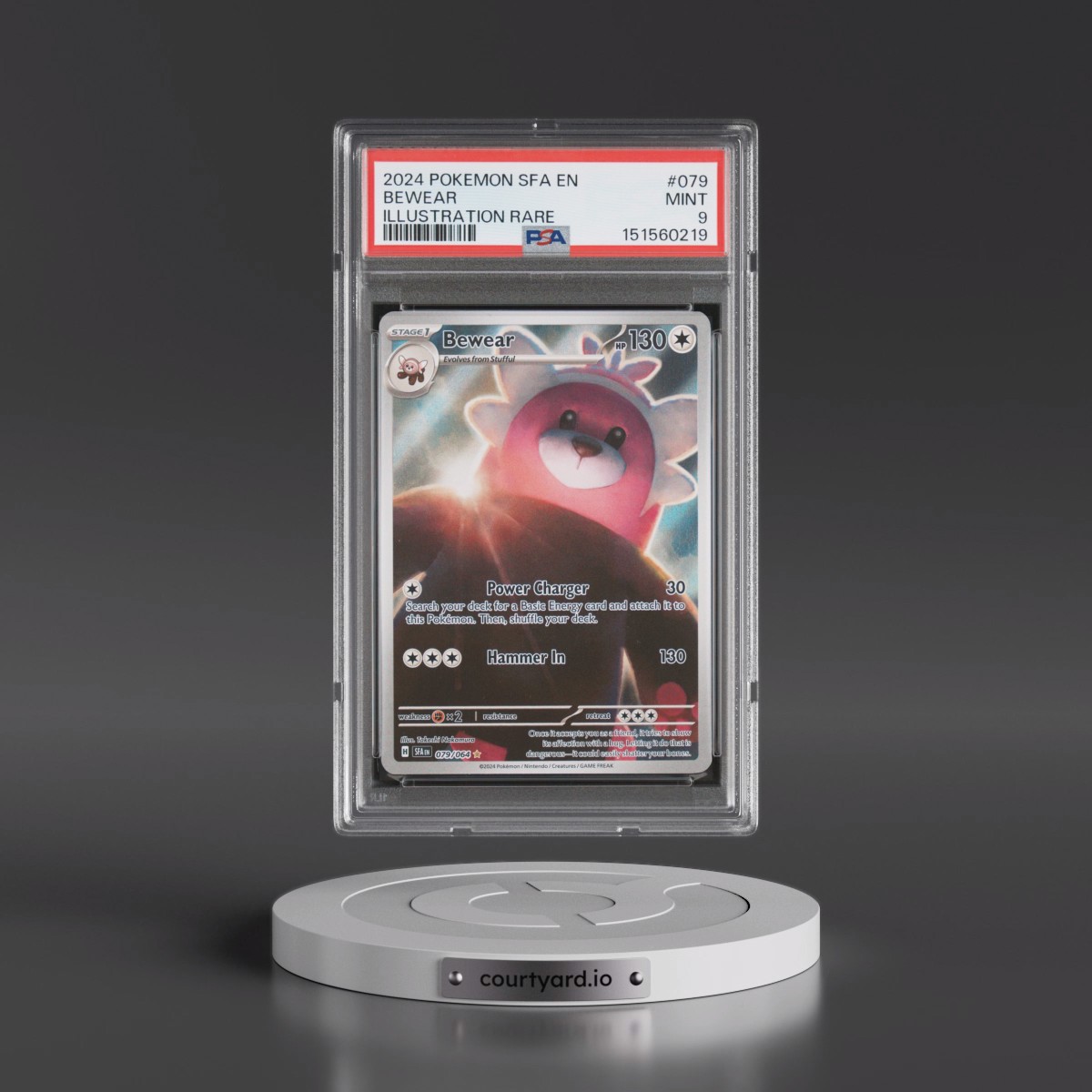 2024 Pokémon Sfa EN-Shrouded Fable #079 Bewear - Illustration Rare (PSA 9 MINT)