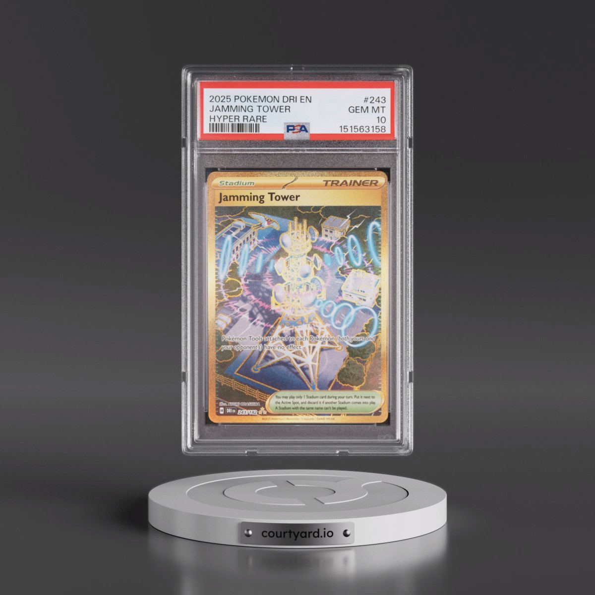 2025 Pokémon Dri EN-Destined Rivals #243 Jamming Tower - Hyper Rare (PSA 10 GEM MINT)