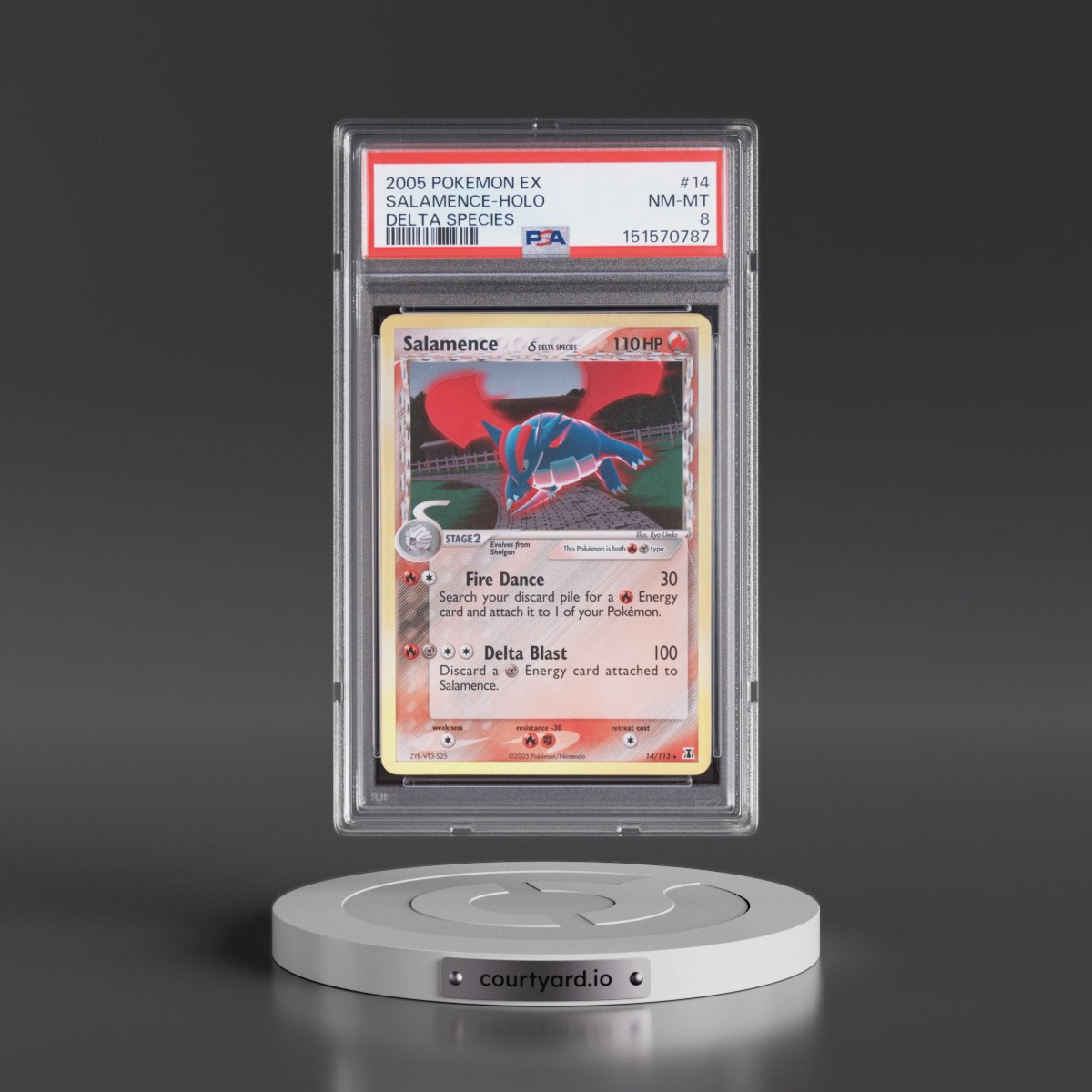 2005 Pokémon EX Delta Species #14 Salamence - Holo (PSA 8 NM-MT)