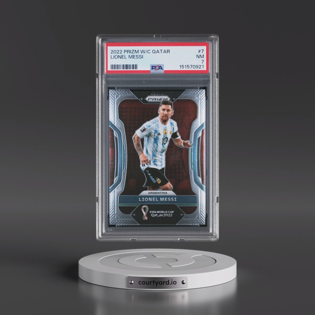2022 Panini Prizm World Cup Qatar #7 Lionel Messi (PSA 7 NM)