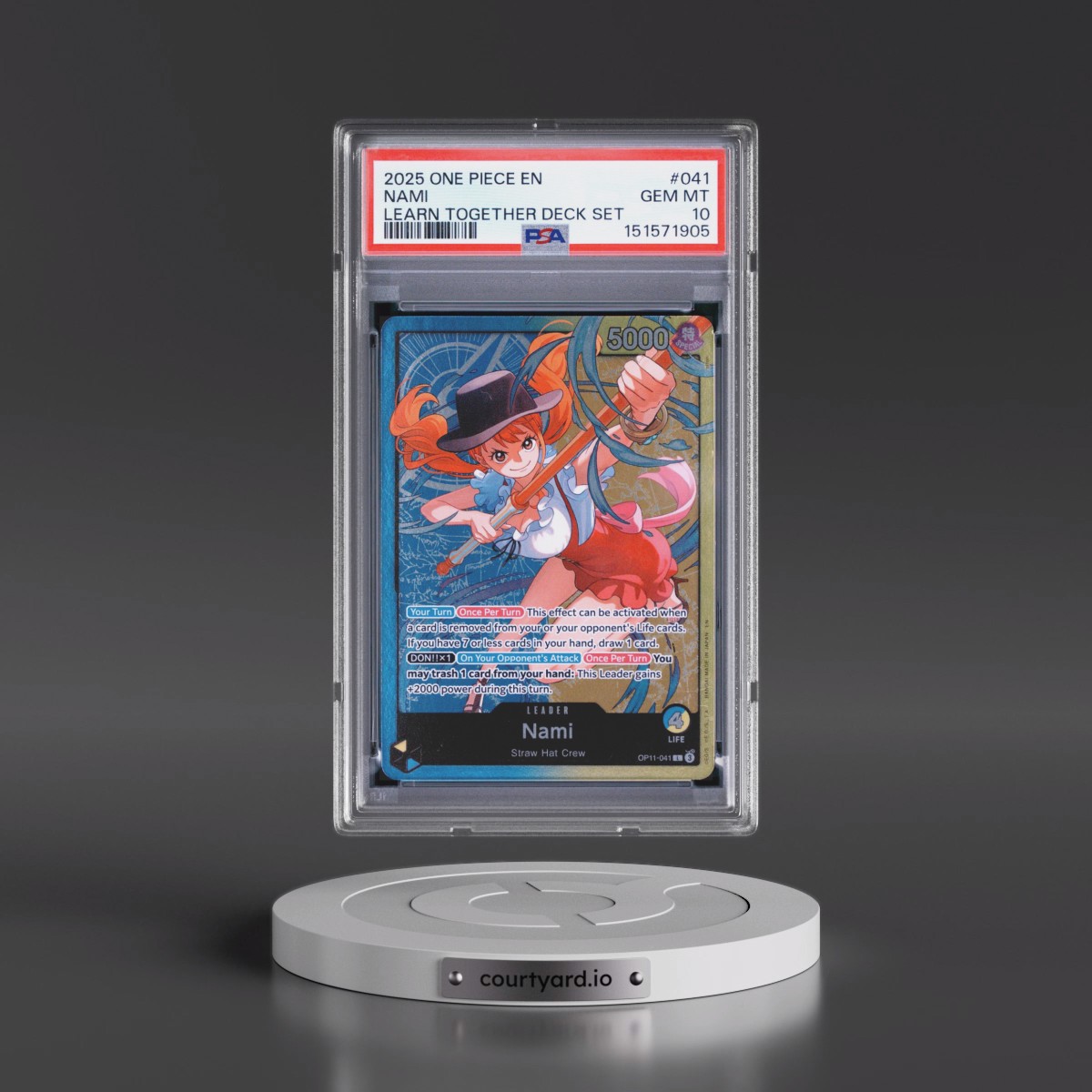 2025 One Piece Learn Together Deck Set Nami #041 PSA 10