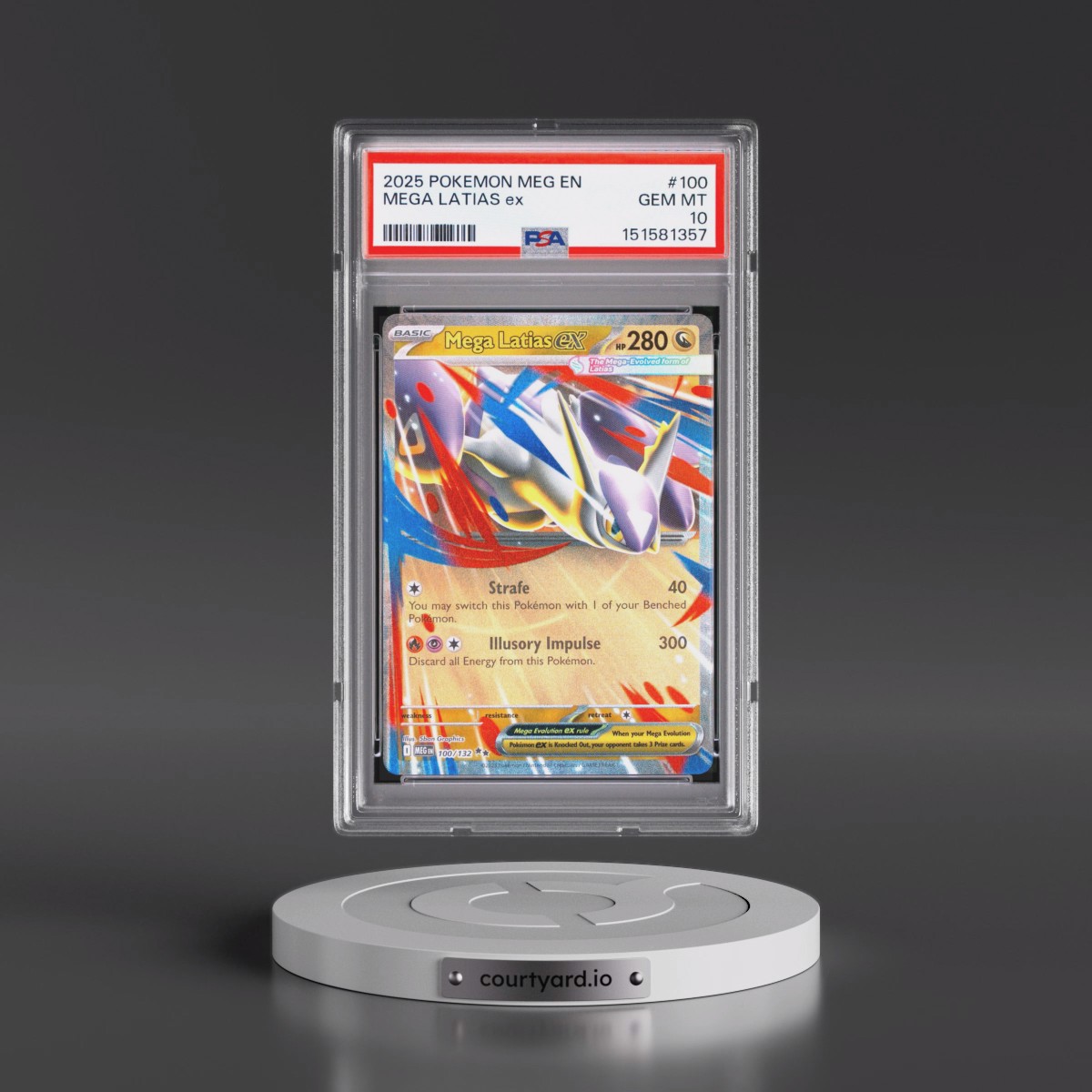 2025 Pokémon Meg EN-Mega Evolution #100 Mega Latias EX - Holo (PSA 10 GEM MINT)