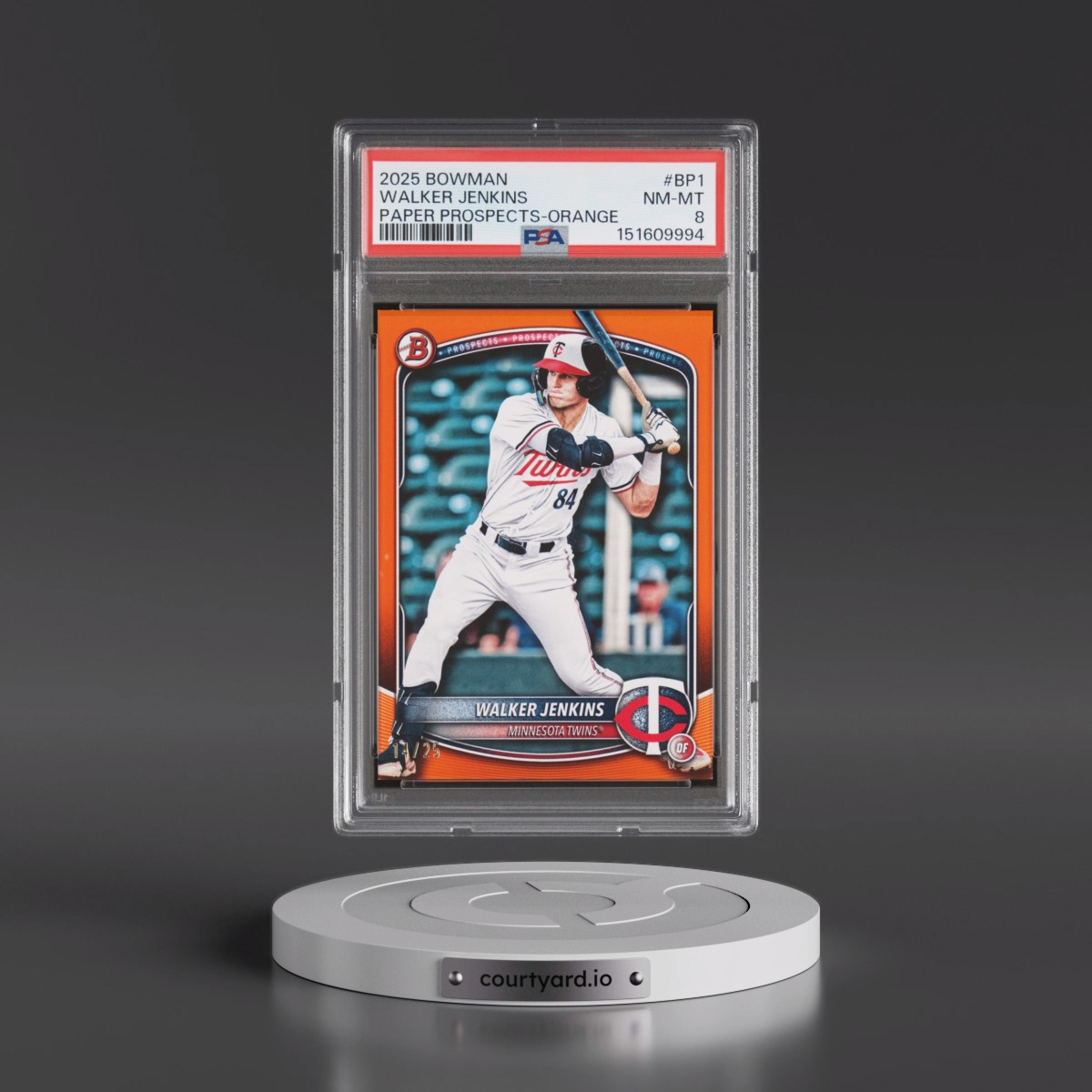 2025 Bowman Paper Prospects Walker Jenkins - Orange #BP1 PSA 8