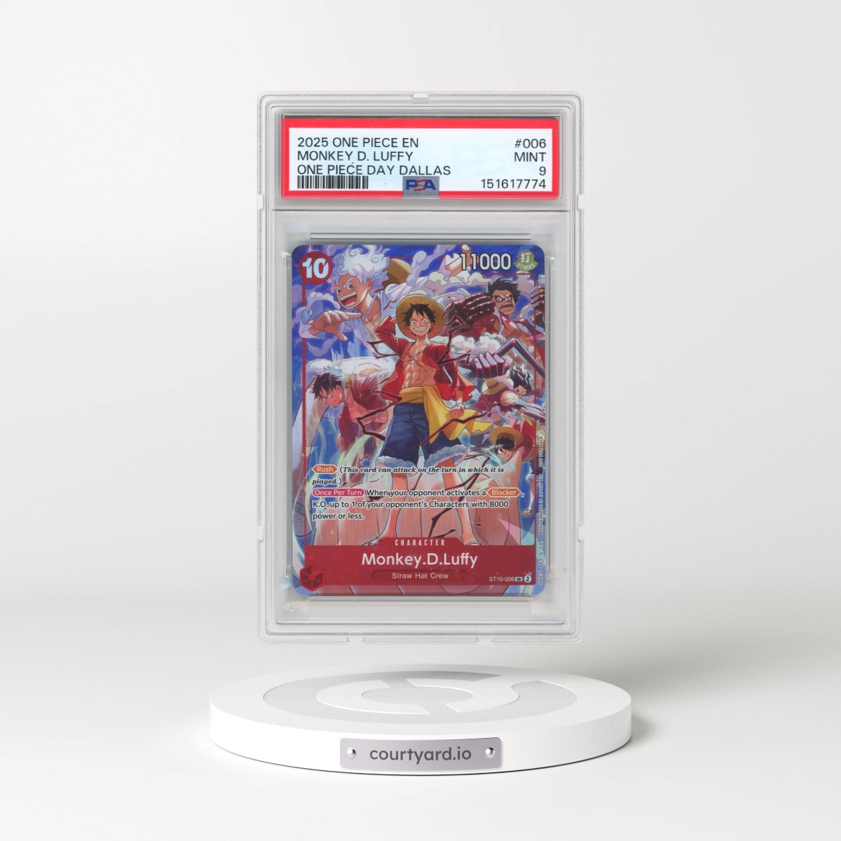 2025 One Piece Promos #006 Monkey D. Luffy - One Piece Day Dallas (PSA 9 MINT)