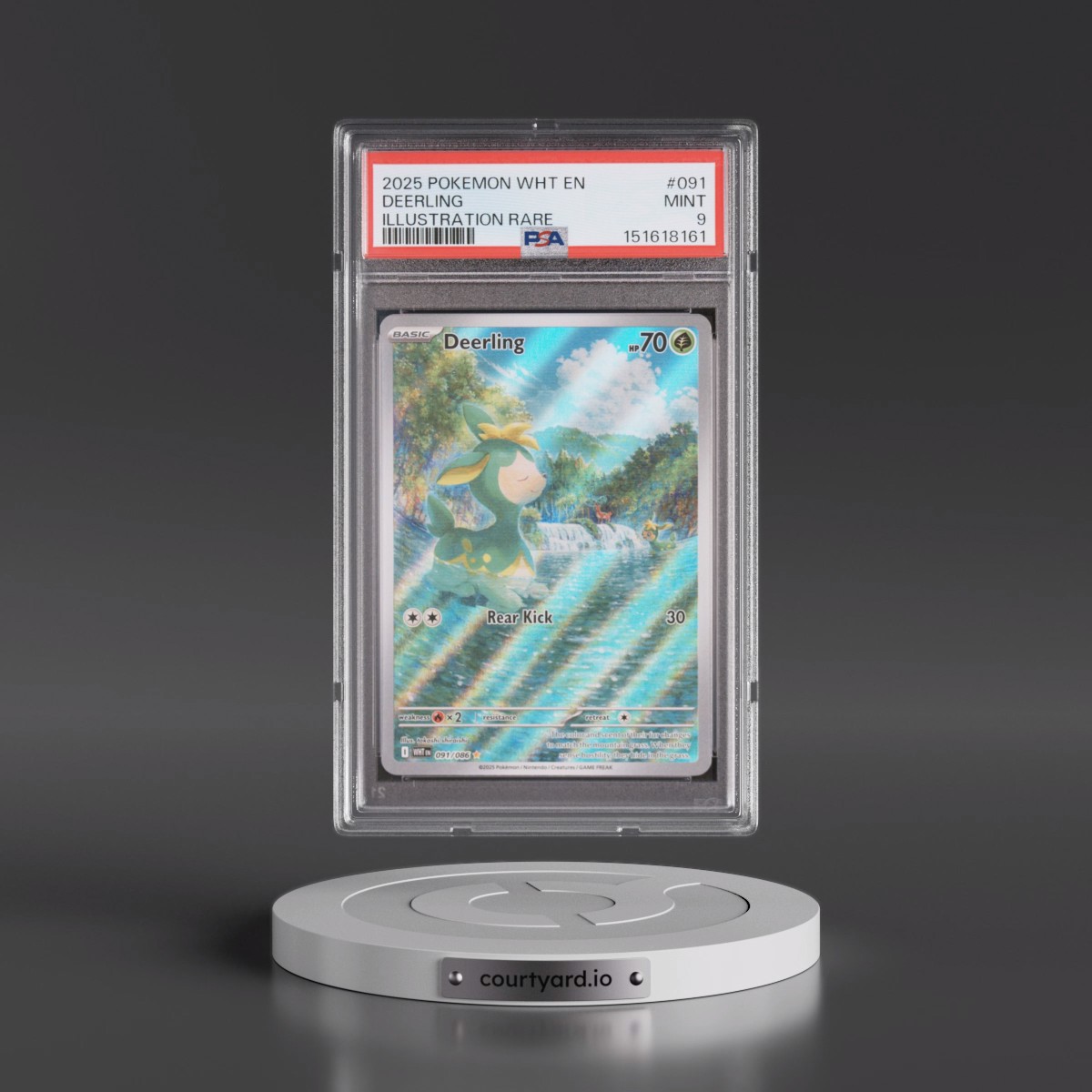 2025 Pokémon Wht EN-White Flare #091 Deerling - Illustration Rare (PSA 9 MINT)