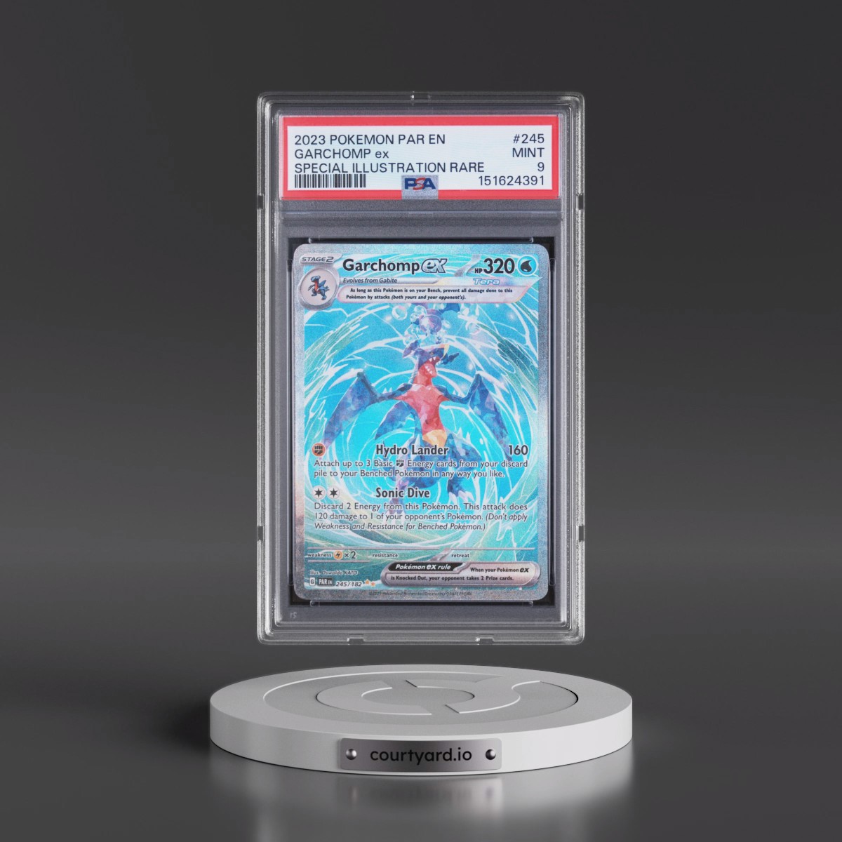 2023 Pokémon Par EN-Paradox Rift #245 Garchomp EX - Holo Special Illustration Rare (PSA 9 MINT)