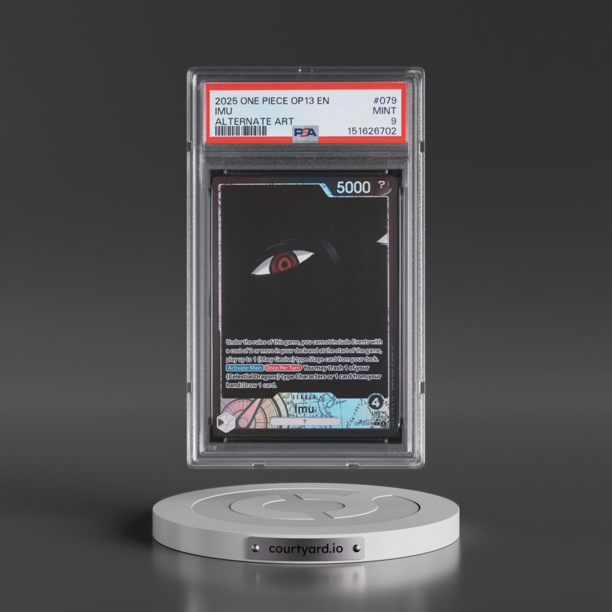 2025 One Piece OP13-Carrying on His Will #079 Imu - Alternate Art (PSA 9 MINT)