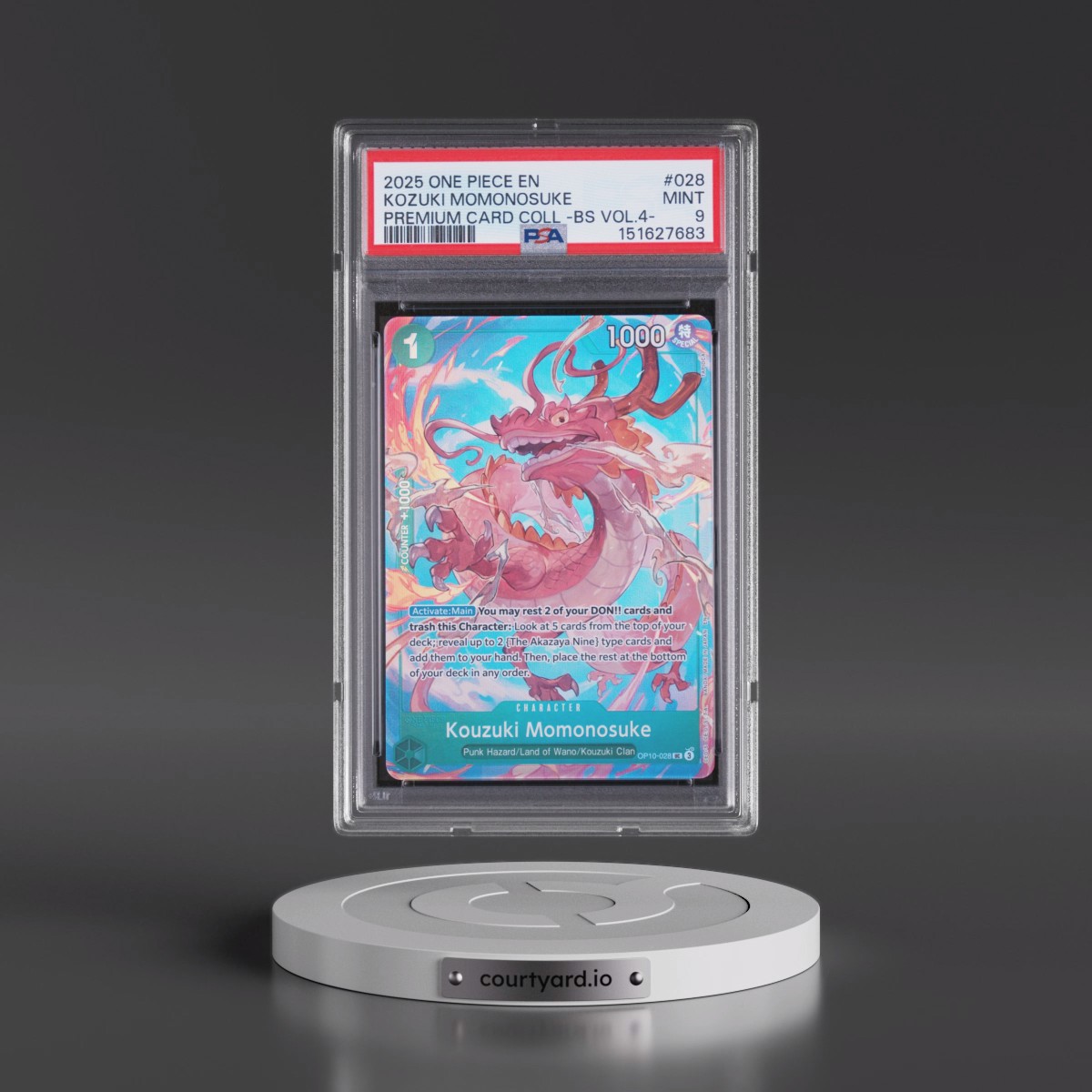 2025 One Piece Premium Card Collection -Best Selection Vol.4 #028 Kozuki Momonosuke (PSA 9 MINT)