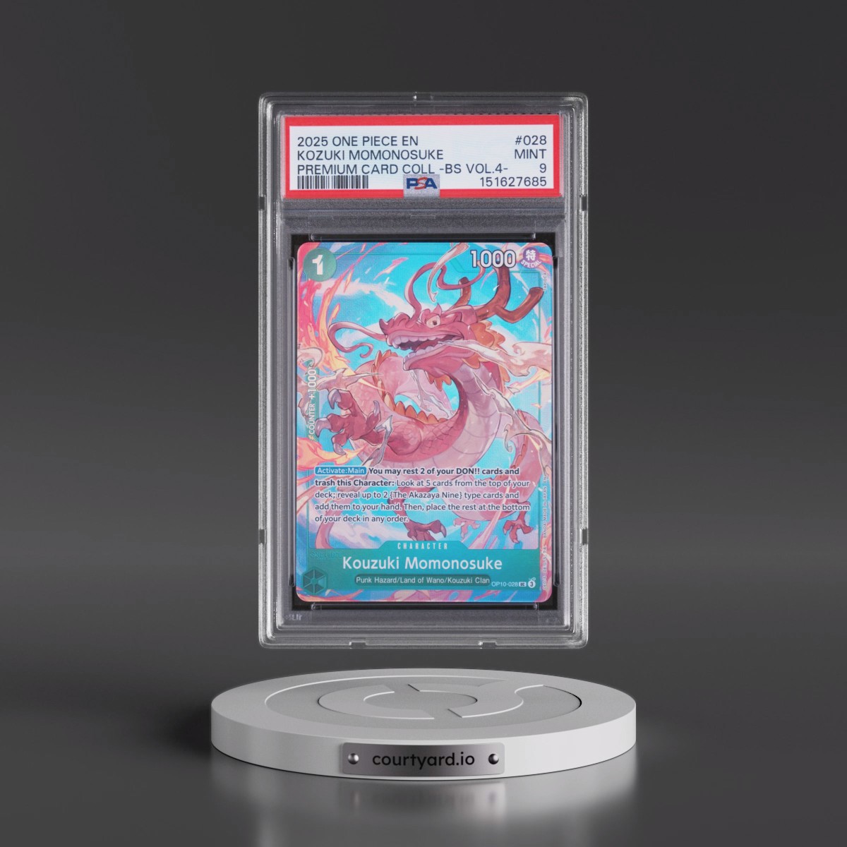 2025 One Piece Premium Card Collection -Best Selection Vol.4 #028 Kozuki Momonosuke (PSA 9 MINT)