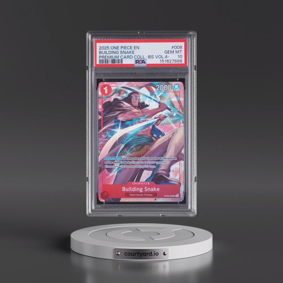 2025 One Piece Premium Card Collection -Best Selection Vol.4 #008 Building Snake (PSA 10 GEM MINT)