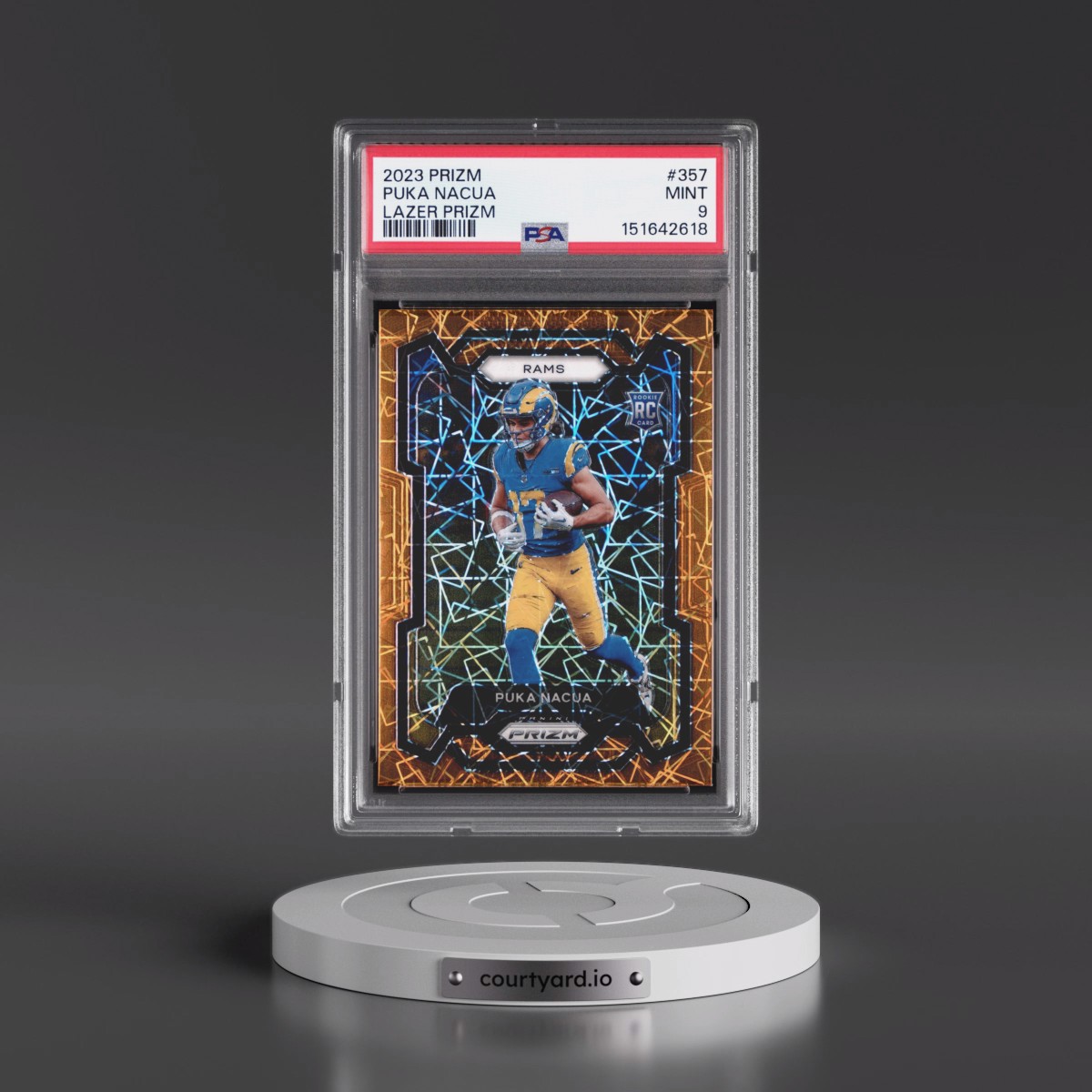 2023 Panini Prizm #357 Puka Nacua - Lazer Prizm (PSA 9 MINT)