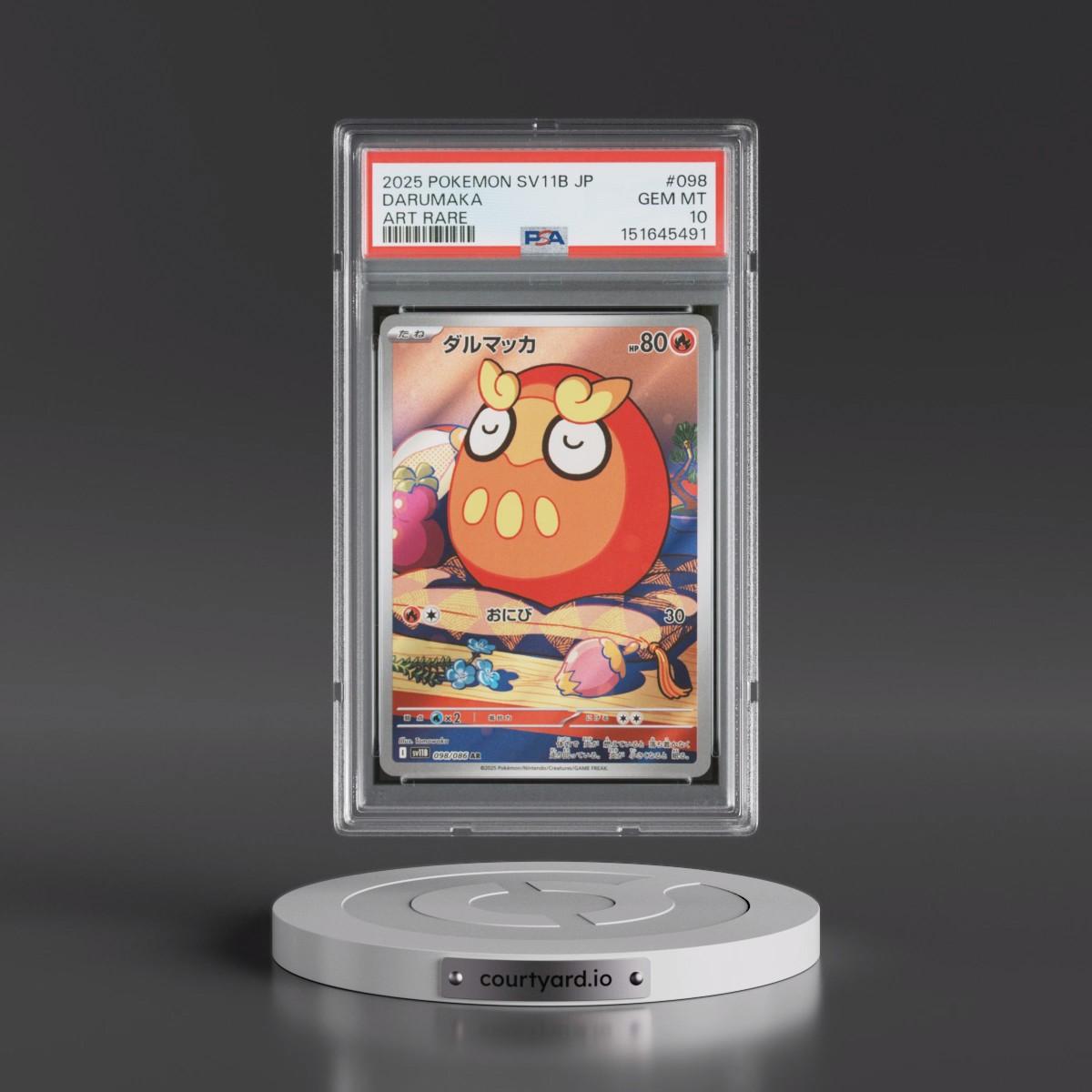 2025 Pokémon Sv11b-Black Bolt #098 Darumaka - Art Rare (PSA 10 GEM MINT)