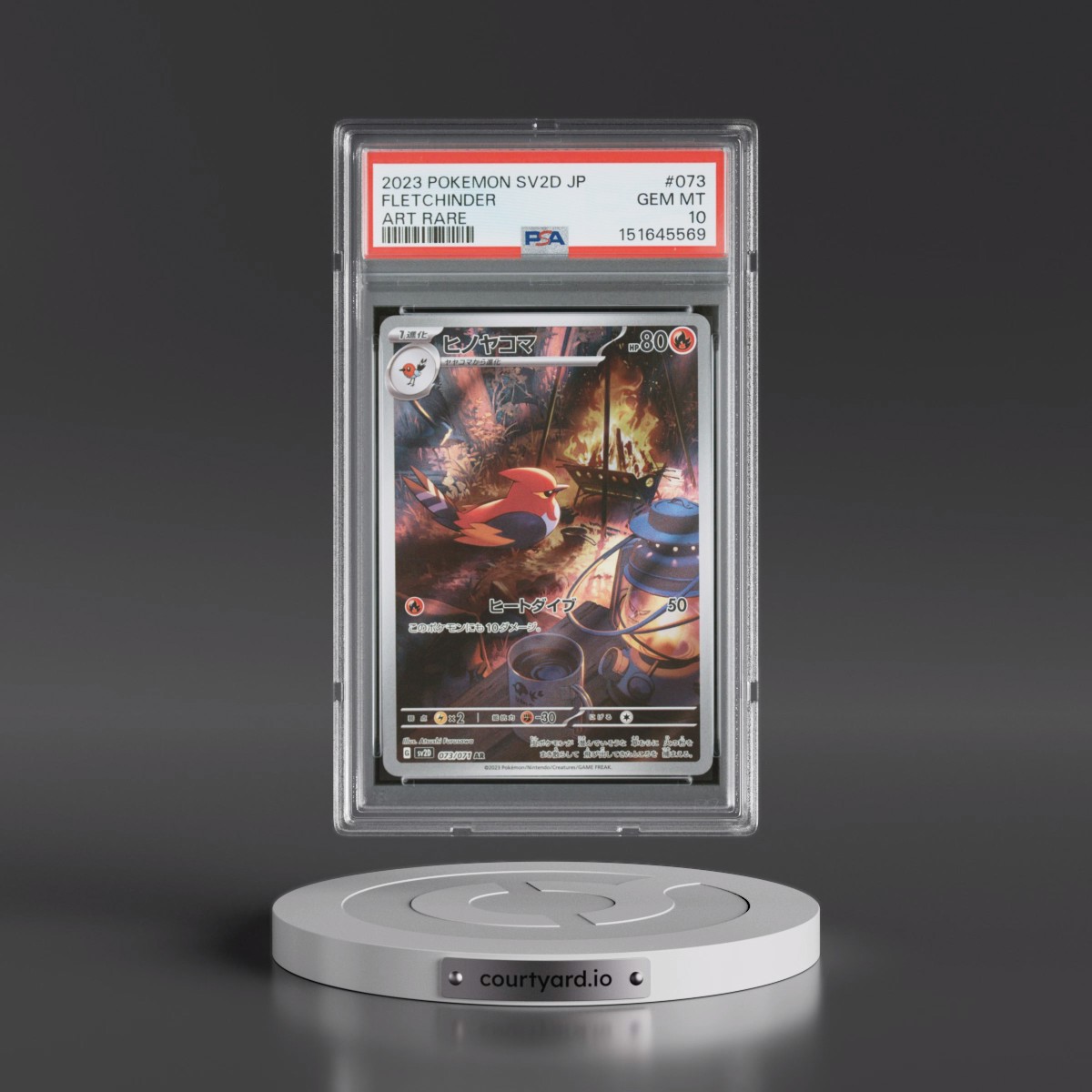 2023 Pokémon Sv2d-Clay Burst #073 Fletchinder - Art Rare (PSA 10 GEM MINT)