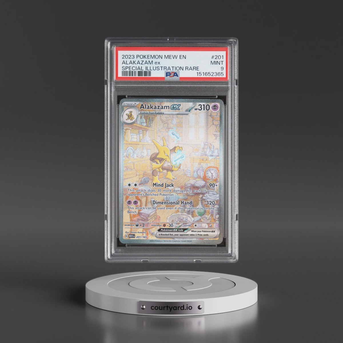 2023 Pokémon Mew EN-151 #201 Alakazam EX - Holo Special Illustration Rare (PSA 9 MINT)